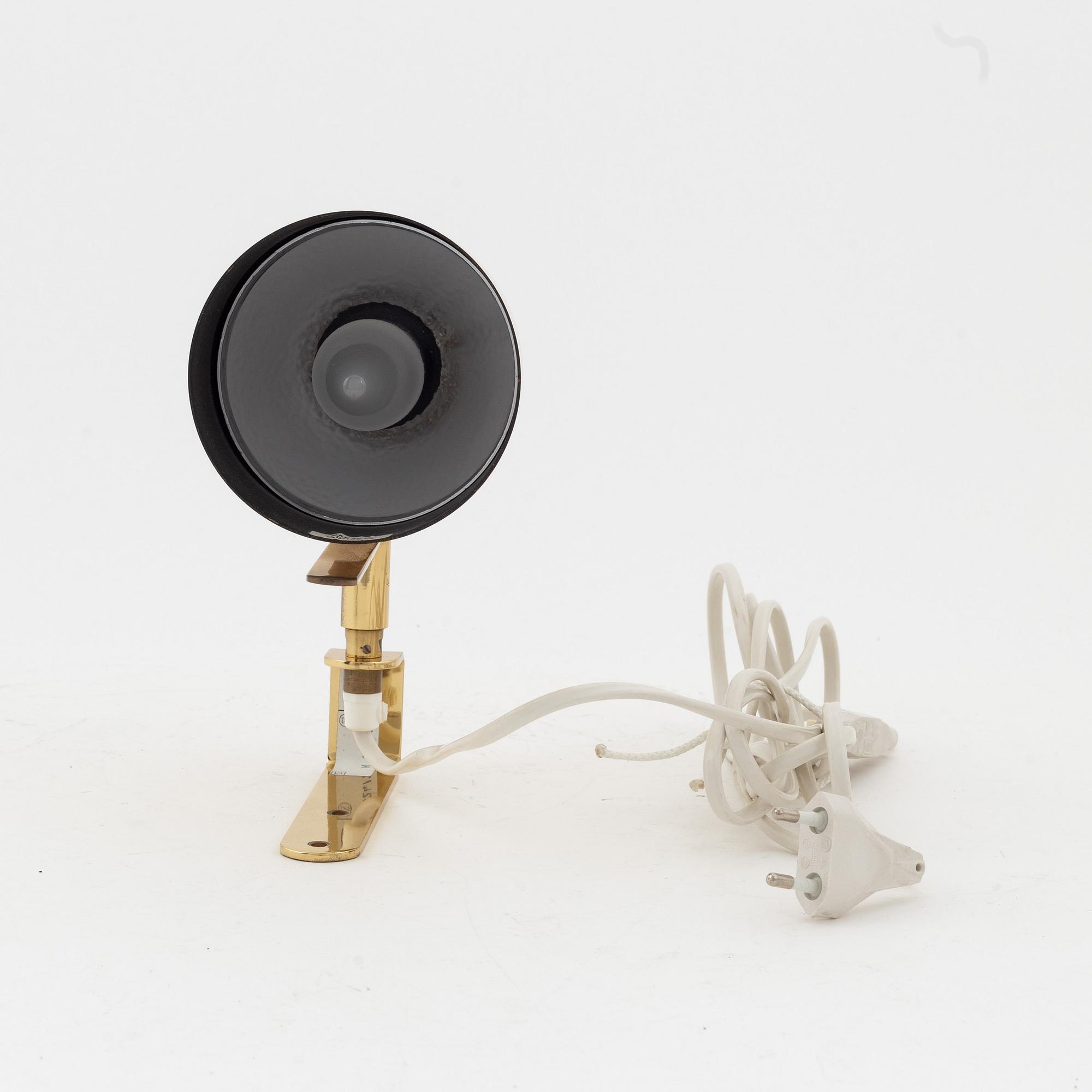 Hans-Agne Jakobsson, a V324 brass wall lamp, Markaryd,, second half of the 20th century.