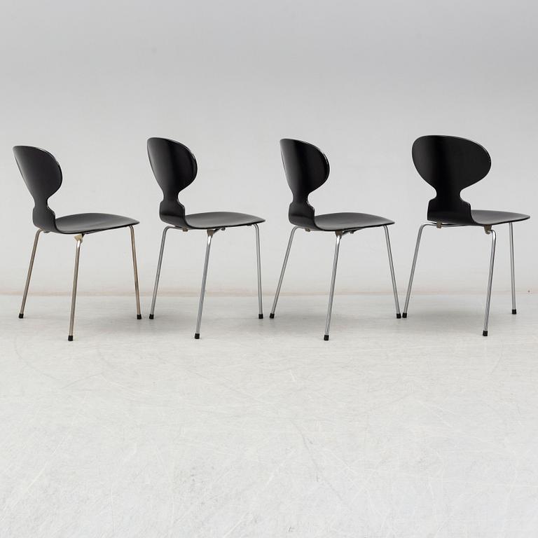 ARNE JACOBSEN, four 'Ant' chairs from Fritz Hansen, Denmark, 1950's/60's.