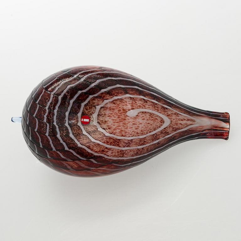 Oiva Toikka, glasfågel, signerad Oiva Toikka Nuutajärvi Notsjö Turun Sanomat.