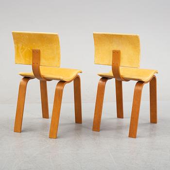 Peter Hallen, a pair of beech and leather 'Wave' chairs, Gemla, Diö, 1998.