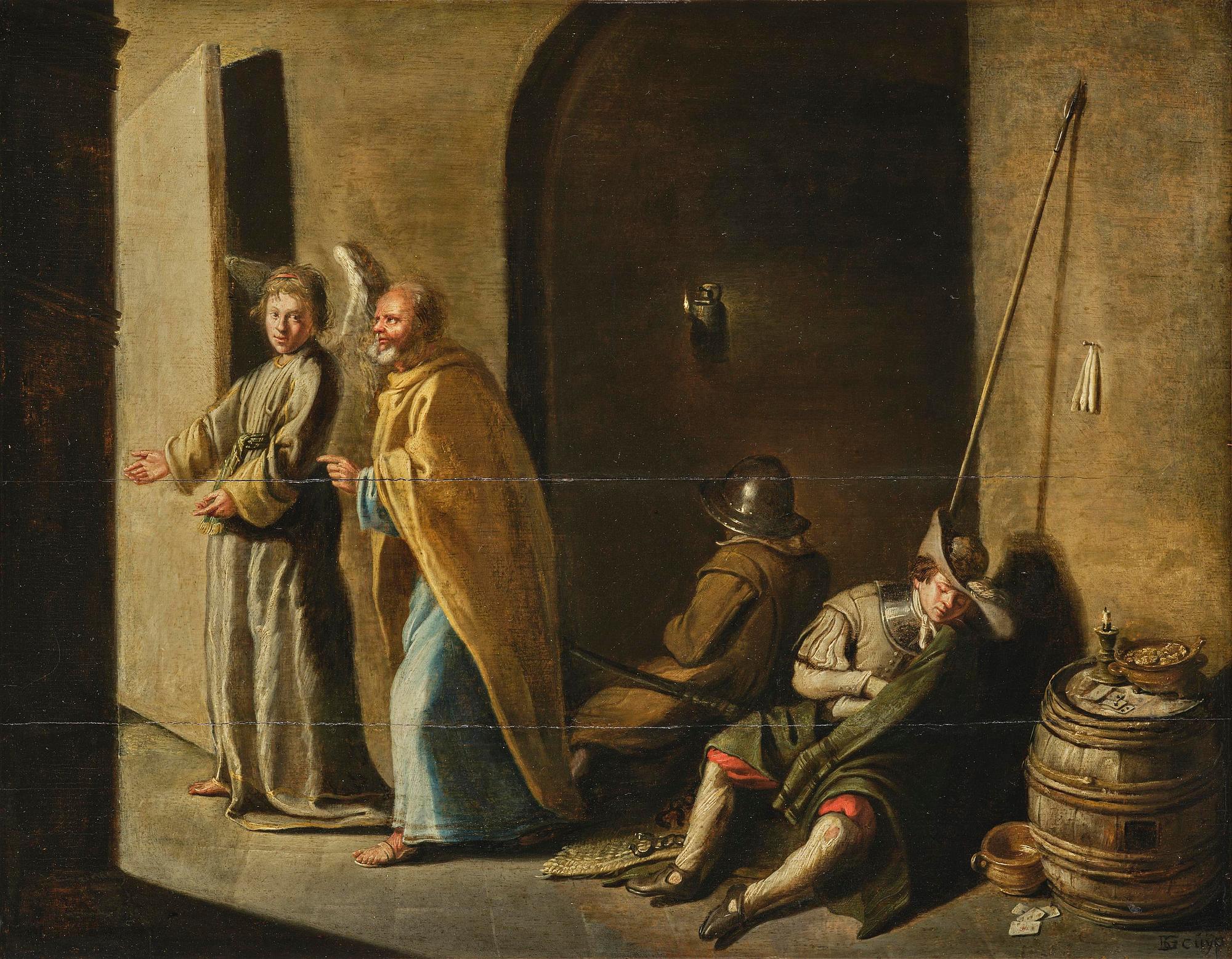 Benjamin Gerritsz. Cuyp, tillskriven, Sankt Peters befrielse från fängelset.