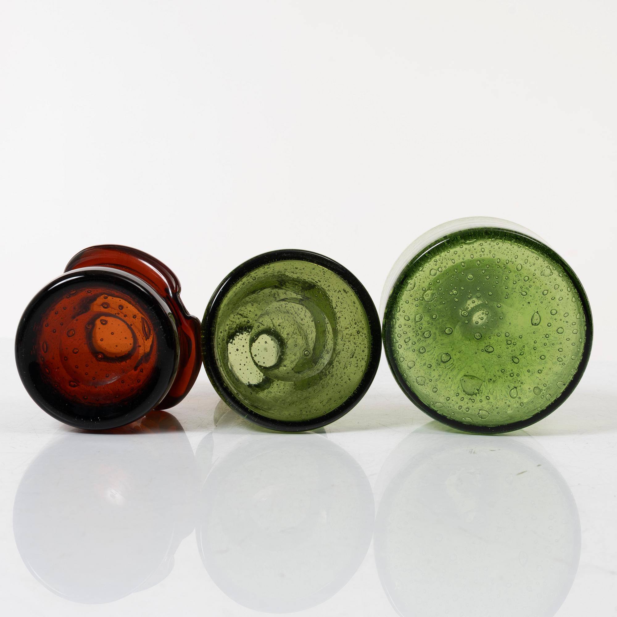 Erik Höglund, karaffer, 2 st, samt vas, Boda.