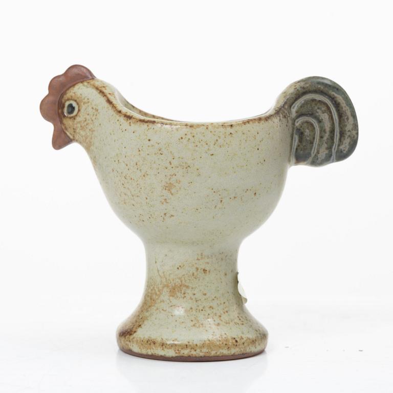 Lisa Larson, egg hen and egg cups, 6 pcs, stoneware.