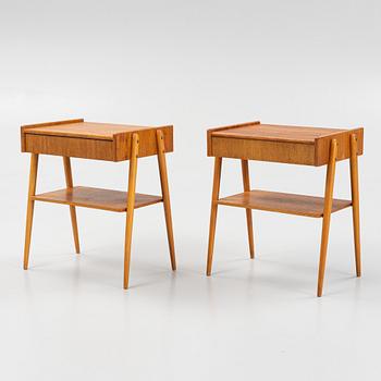 A pair of bedside tables, Carlströms & Co Möbelfabrik, Bjärnum, 1950's/60's.