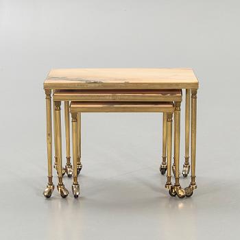 A 3 pcs nesting table later part of the 20th century.