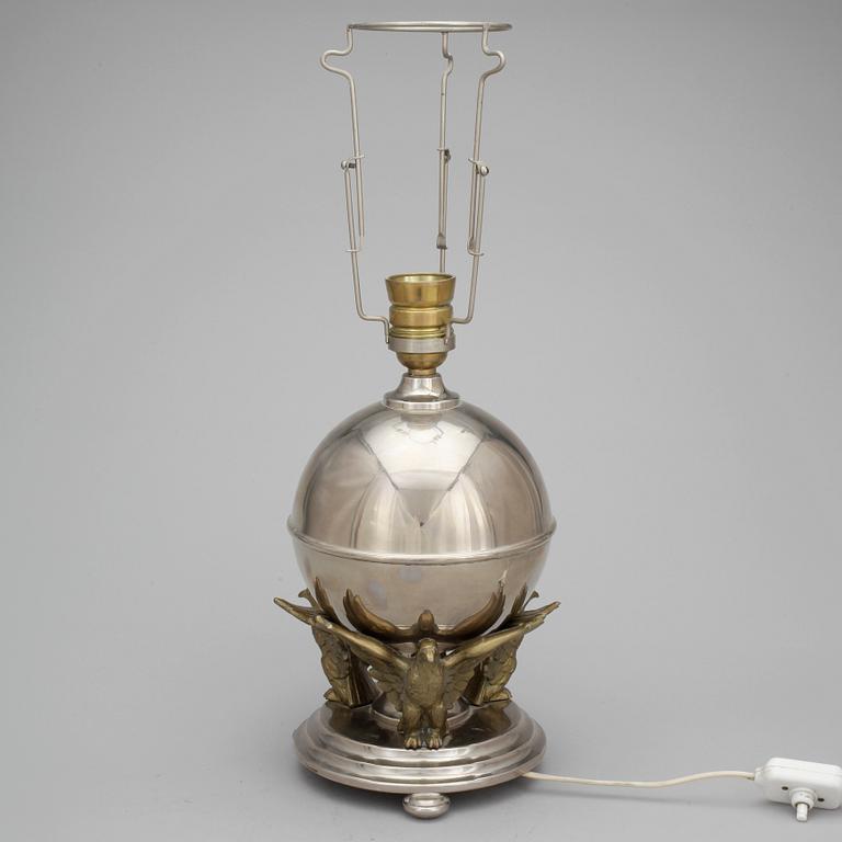 BORDSLAMPA, metall, Art Déco, 1900-talets första hälft.