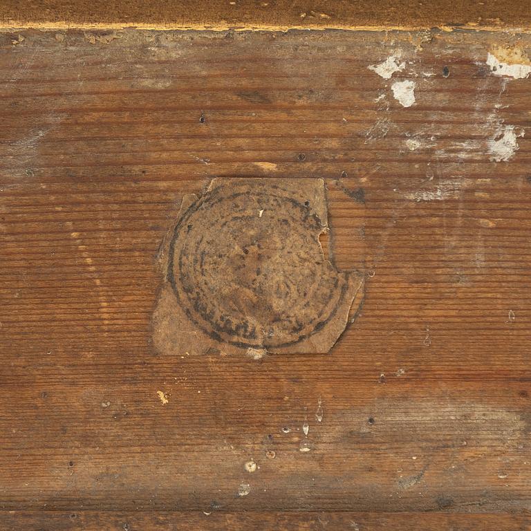 A pair of Late Empire gilded mirror sconces for two candles, Gothenburg, 1830s-40s.