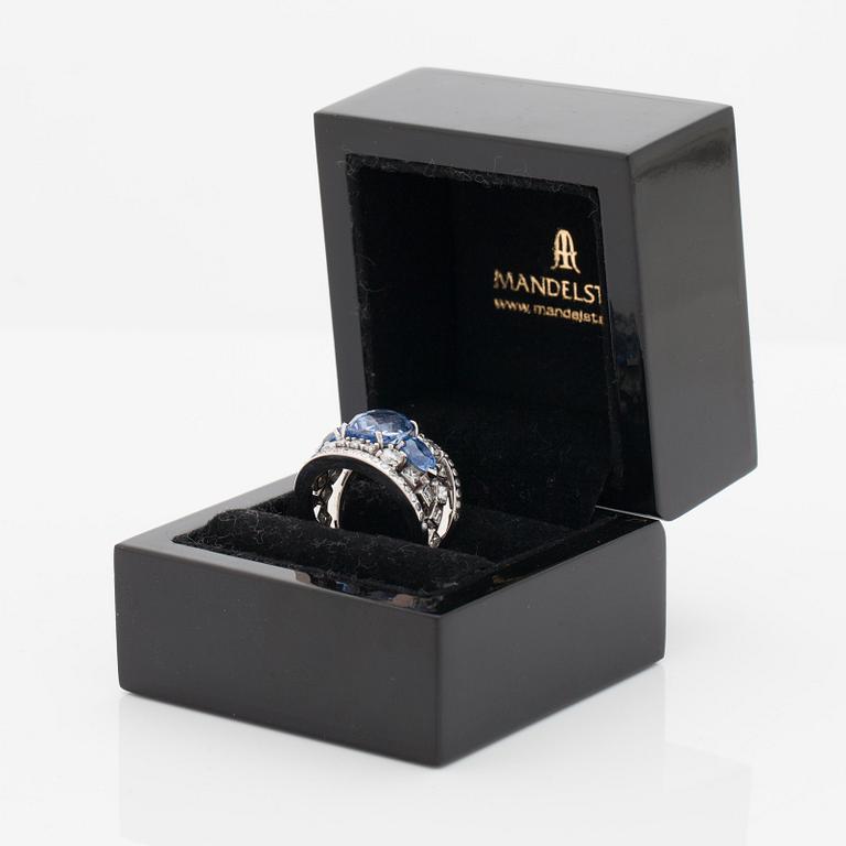 A sapphire and brilliant cut diamond ring. Mandelstam 'Stardust Collection'.