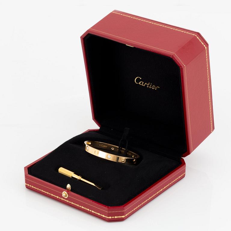 Cartier armband "Love" 18K guld med runda briljantslipade diamanter.