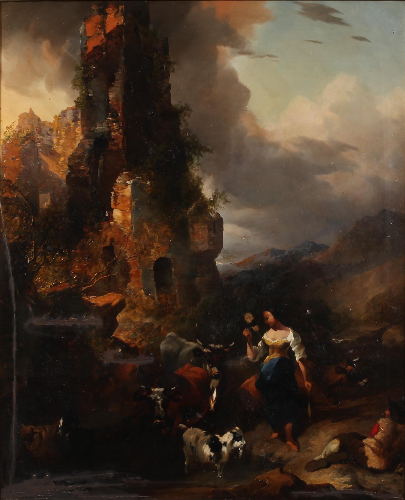 OKÄND KONSTNÄR, olja på duk, 1800-tal.