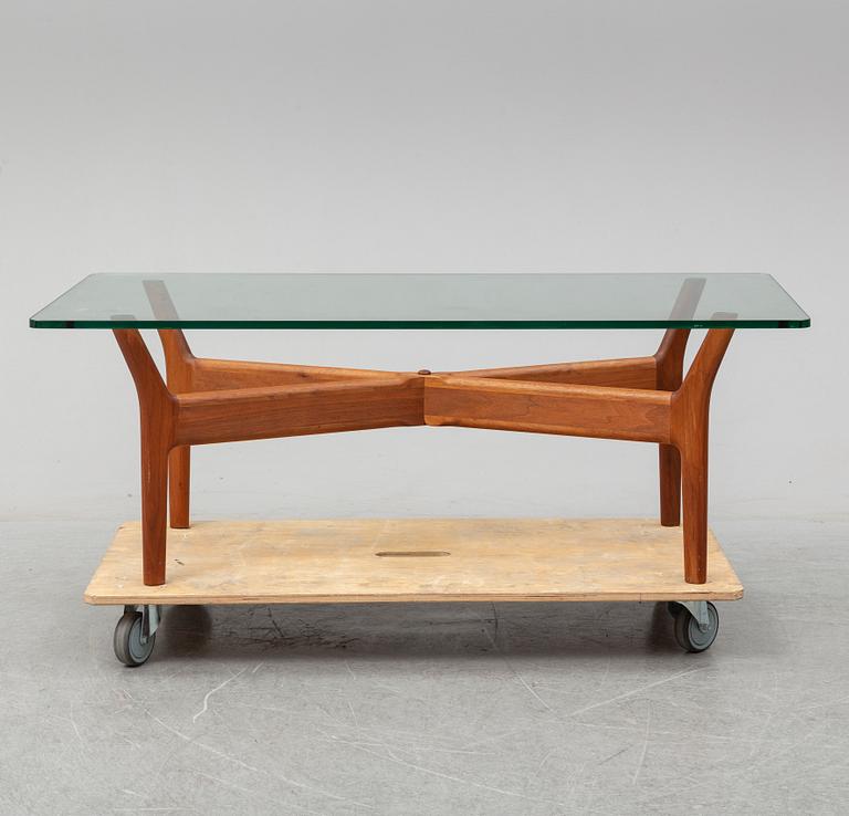 ALF SVENSSON, A teak and glass coffee table, mid 20th Century.