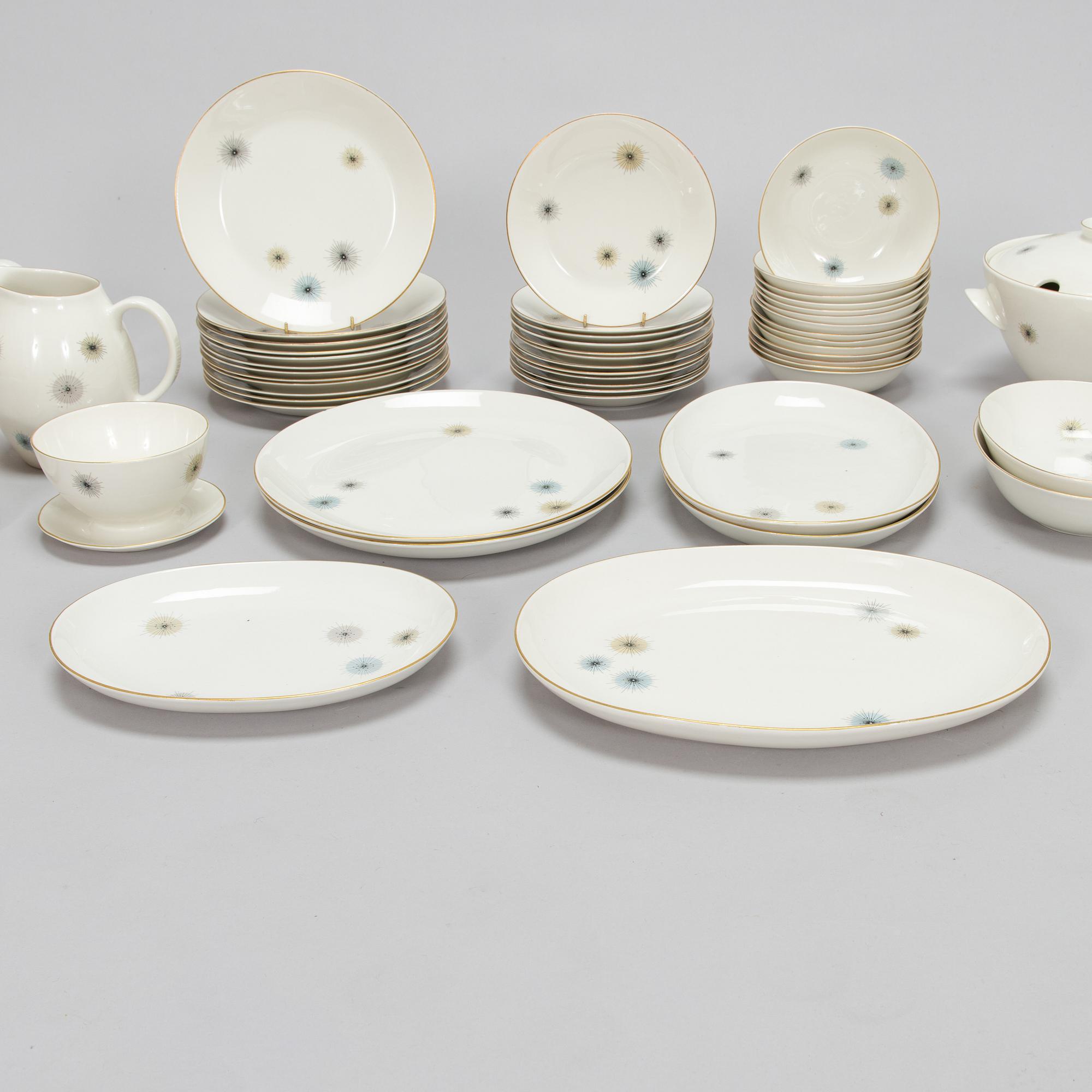 Raija Uosikkinen, ruoka-astiasto, "Jupiter", posliini, Arabia 1960-67.