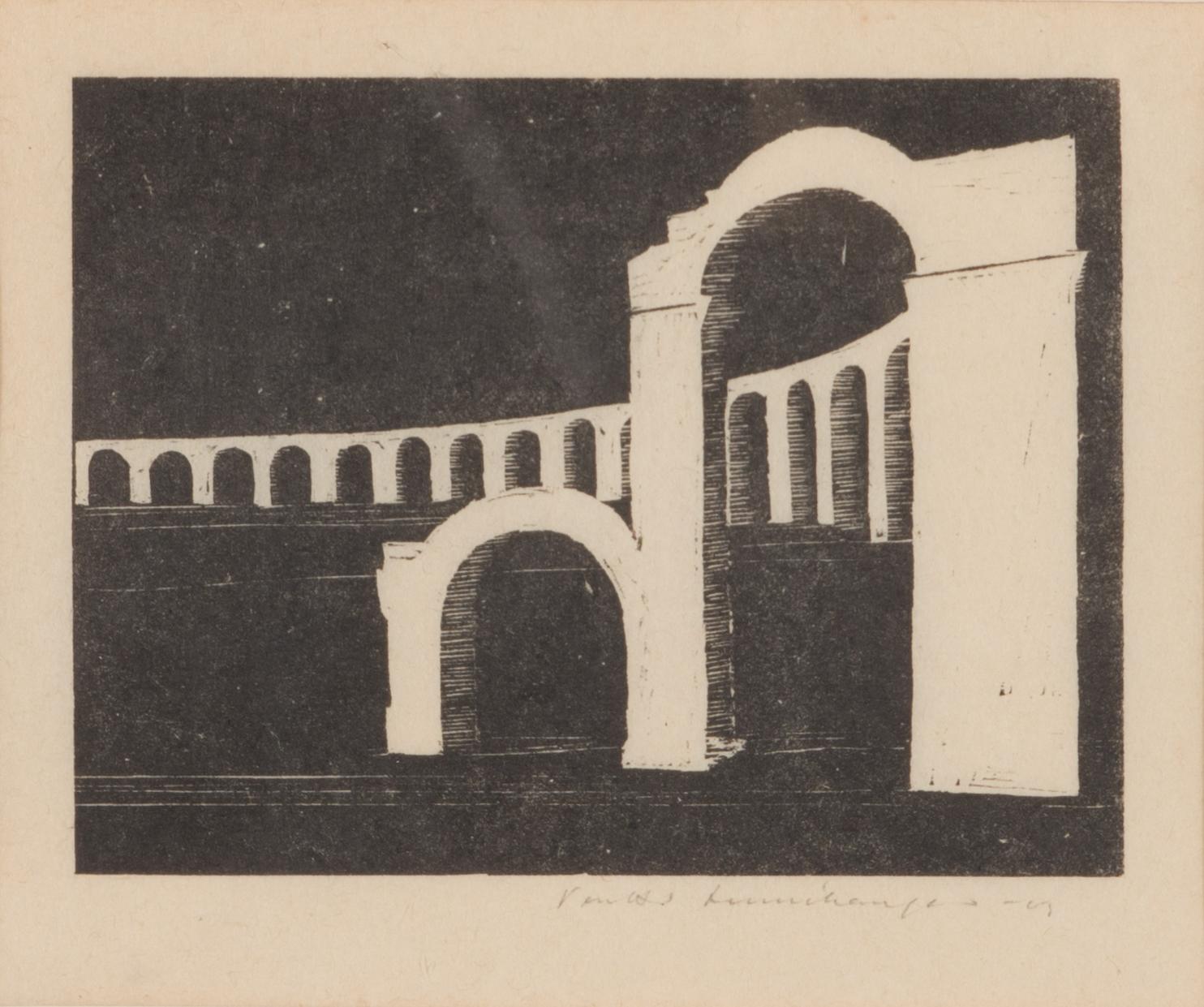 Pentti Lumikangas, puupiirros,  signeerattu ja päivätty -63.