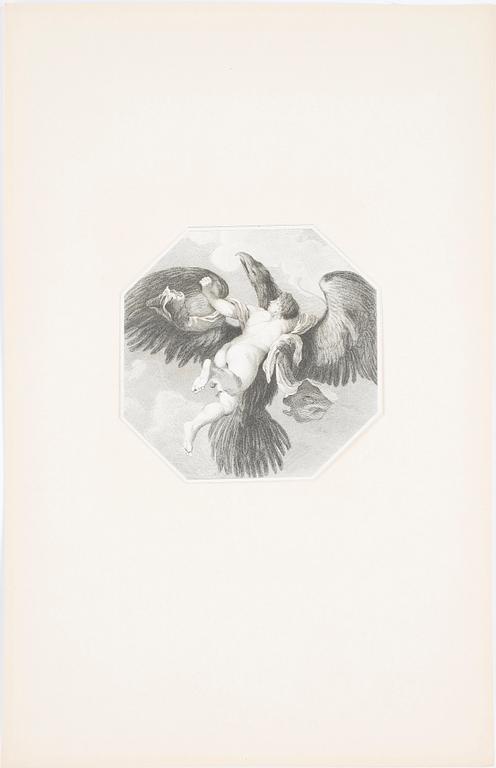 PARTI GRAFIK, 7 st, 1700-tal samt AKVARELLER, 2 st, av Jocke Åkerblom, daterade 1927.