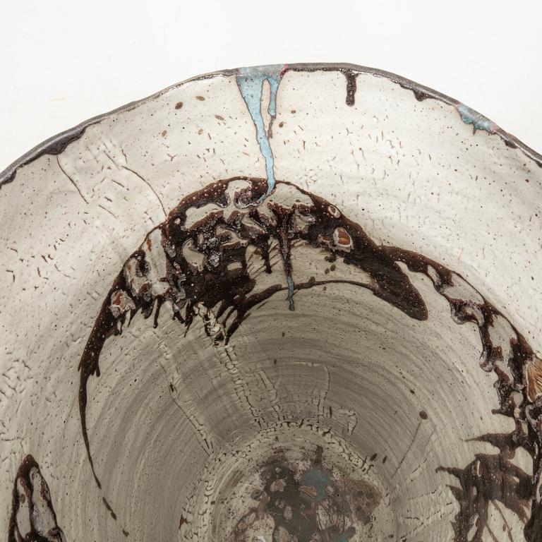 Eva Bengtsson, a signed "Please" floor vase stoneware own work shop.
