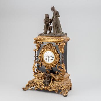 A neorenaissance gilt bronze mantel clock, second half of the 19th century.