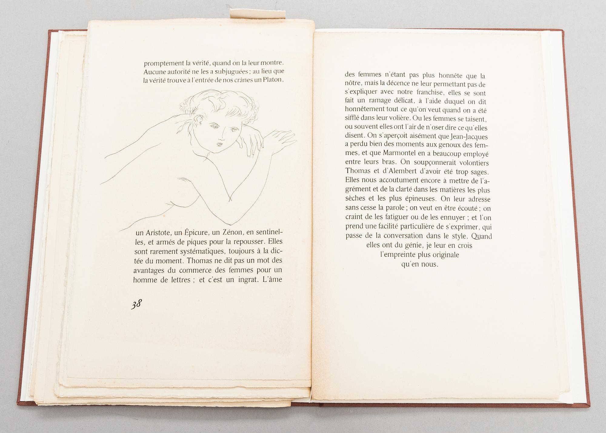 Kirja, "Sur Les Femmes", Diderot, pointes-sèches originales de Max Papart, Aux dépens de l'artiste, 1952.