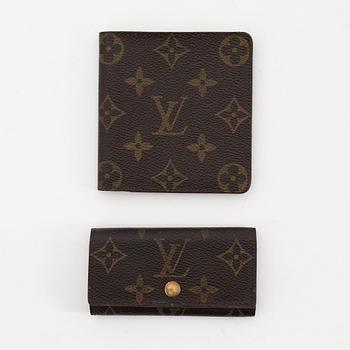 Louis Vuitton, a monogram canvas wallet and a key holder.