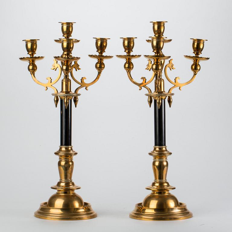 KANDELABRAR, ett par, "No 22", Skultuna Bruk.