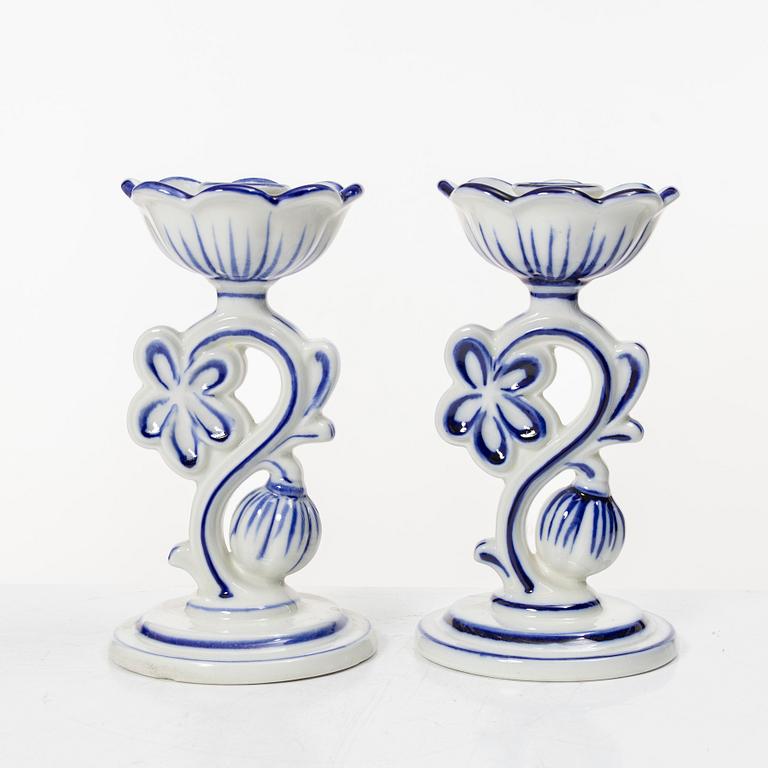 Arthur Percy, a pair of candlesticks, Gefle Upsala Ekeby.