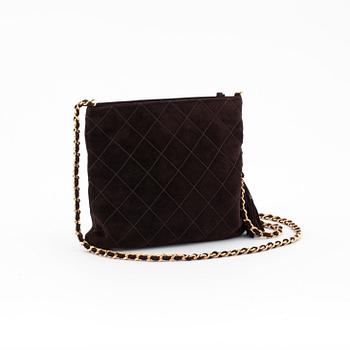 CHANEL, a brown suede cross body bag.