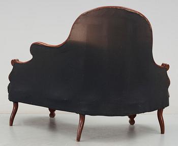 KANAPÉ SAMT ett par STOLAR, nyrokoko, 1850-tal.