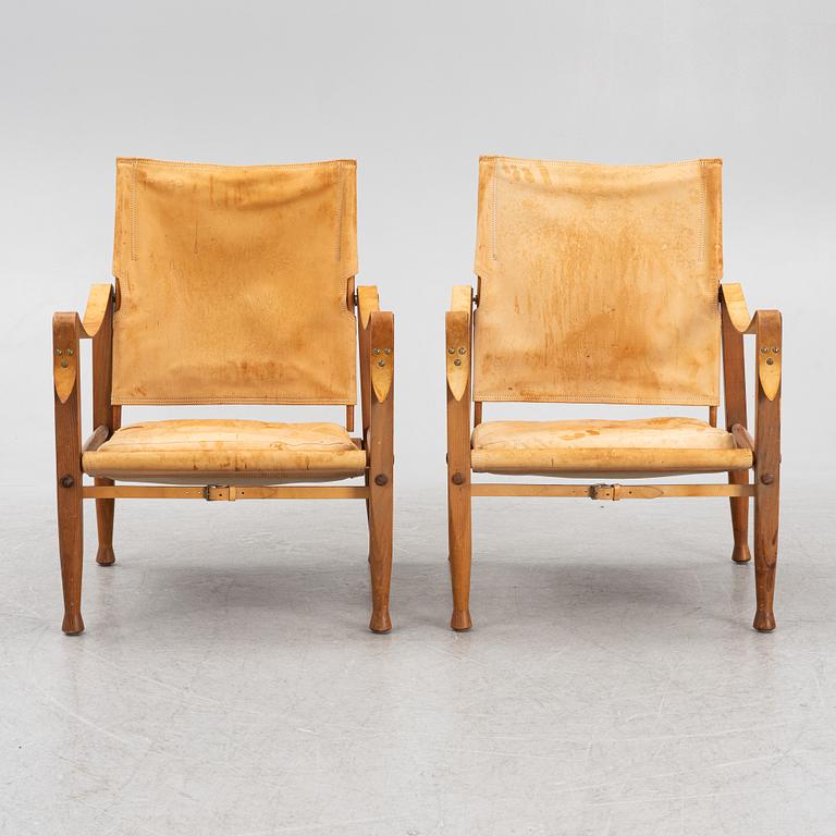 Kaare Klint, a pair of 'Safari Chairs', Rud. Rasmussen, Denmark.