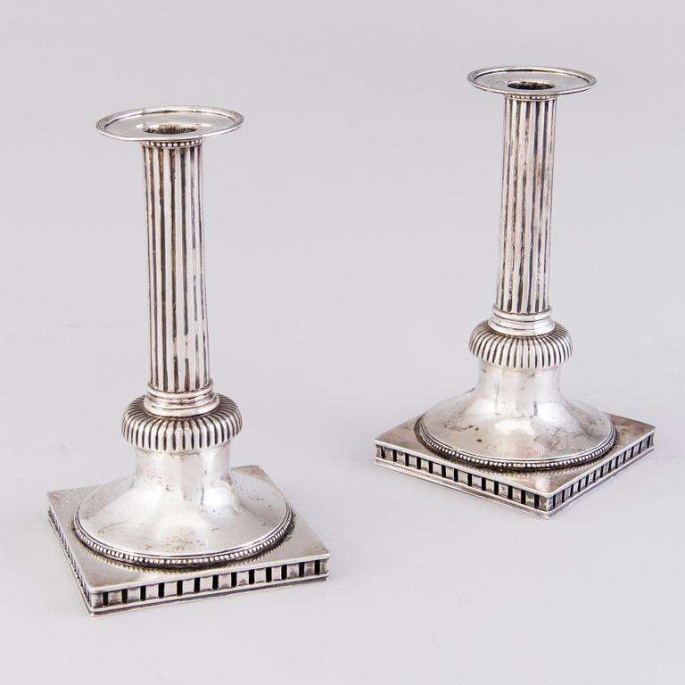 A PIAR OF FINNISH CANDLESTICKS, silver, Anders Christian Levon, Turku 1799.