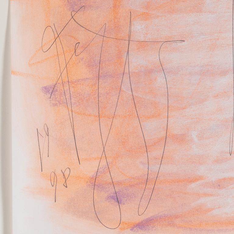 EDDIE FIGGE, pastel and assemblage, signed and dated 1998.