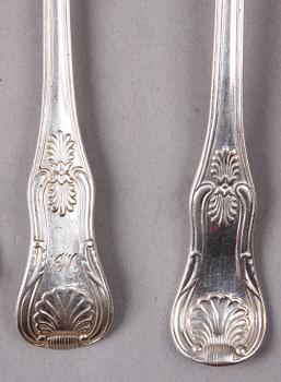 MATSKEDAR, 7 st, silver, mest Petter Nordmark, Stockholm 1836.