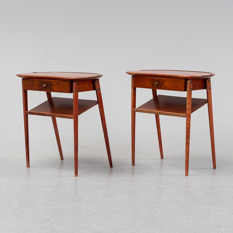 A pair of bedside tables, Sweden, mid 20th century.