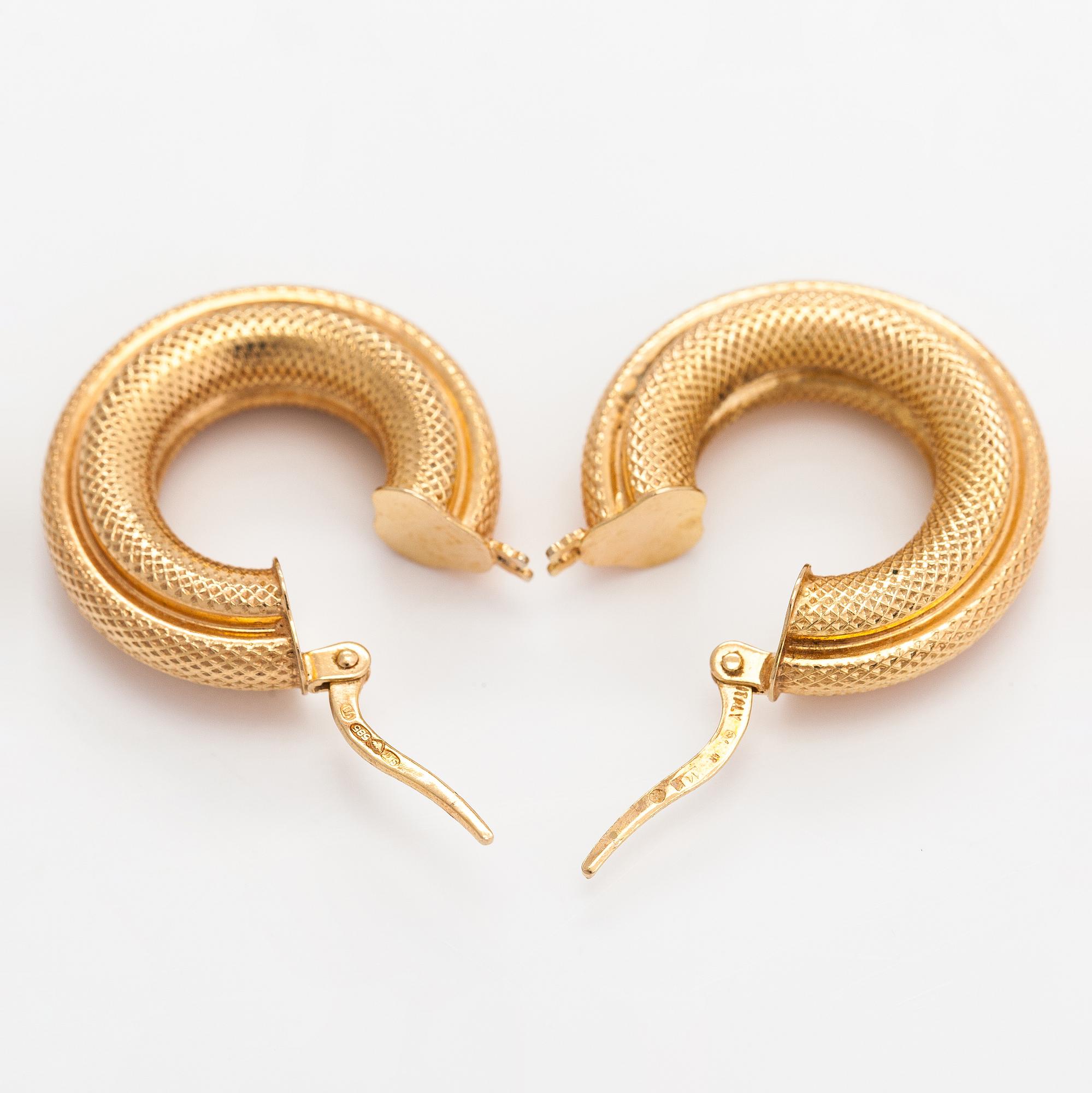 Örhängen, 14K guld. Italien.