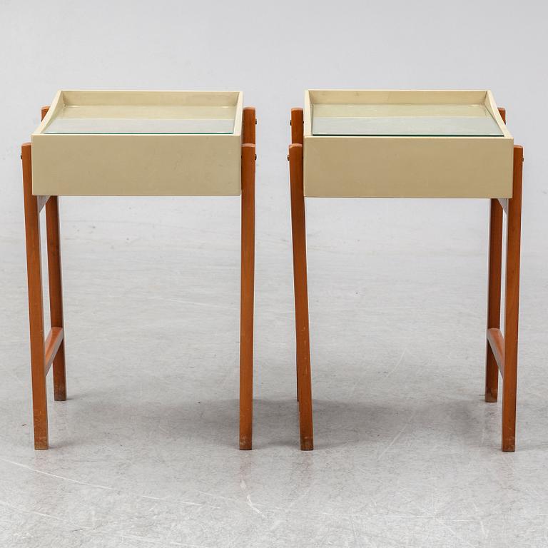 A pair of bedside tables, Nordiska Kompaniet, seconbd half of the 20th Century.