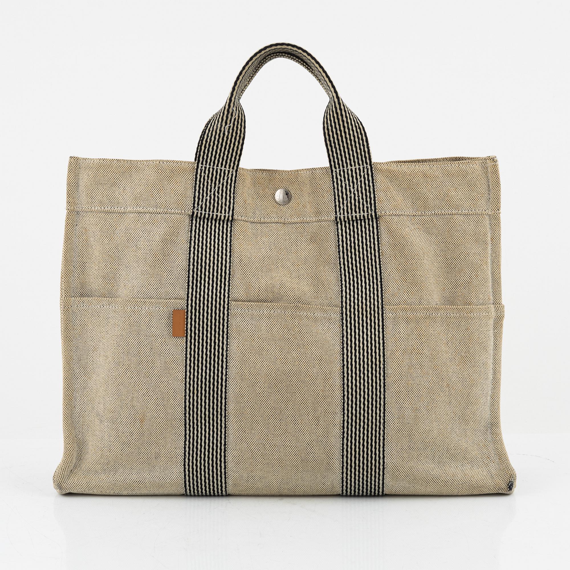 Hermès, "Fourre Tout" canvas bag.