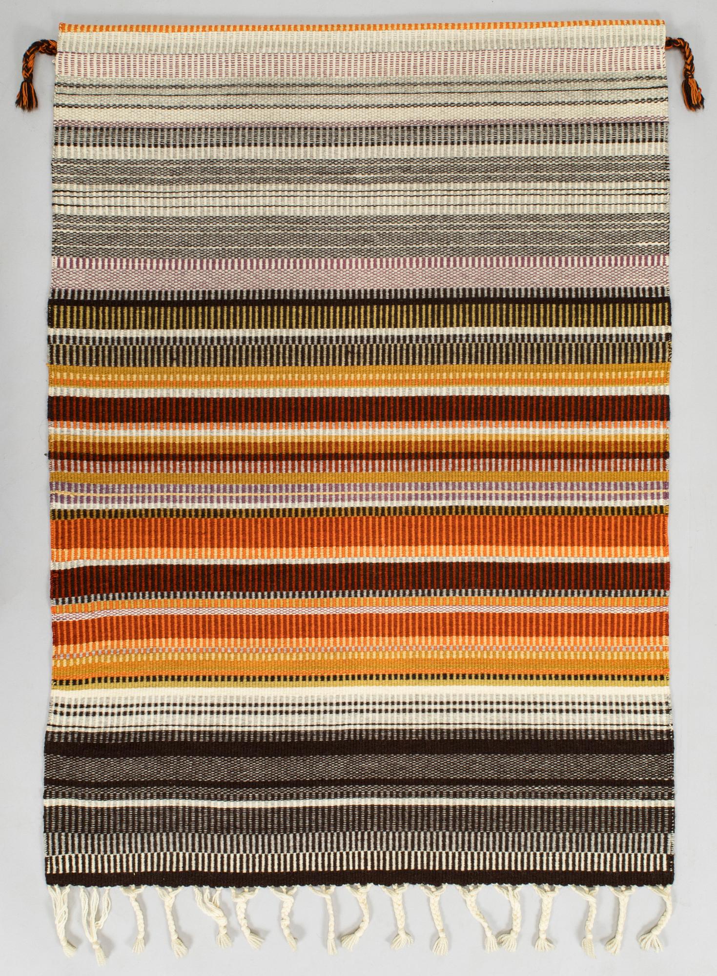 Elsa Montell-Saanio, rana / väggbonad, "Lägereld" Finland. Ca 120 x 88 cm.