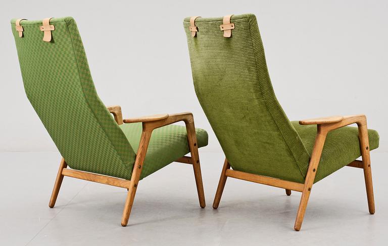 FÅTÖLJER, ett par "Ruster", Yngve Ekström, formgiven 1956.