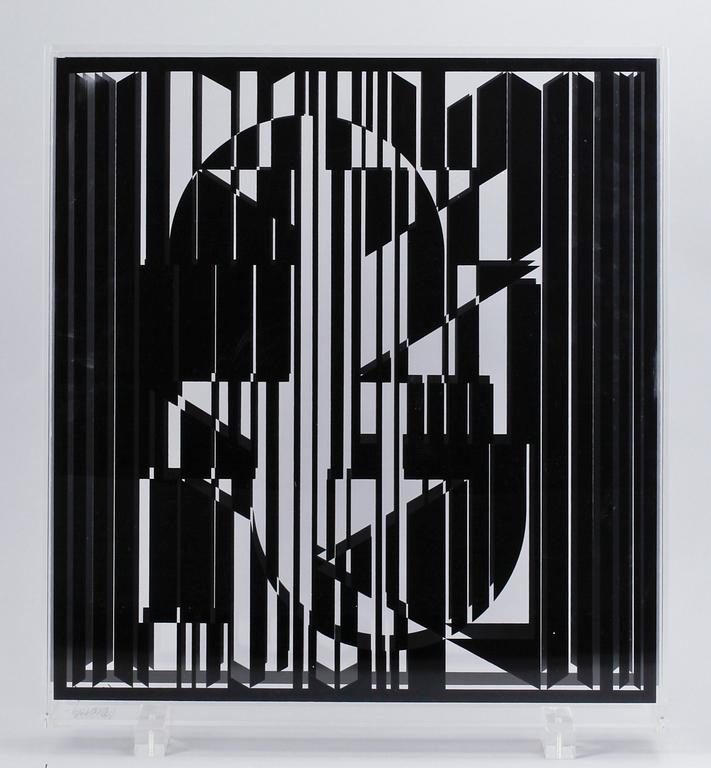 VICTOR VASARELY, plexiglas. Sign i trycket.