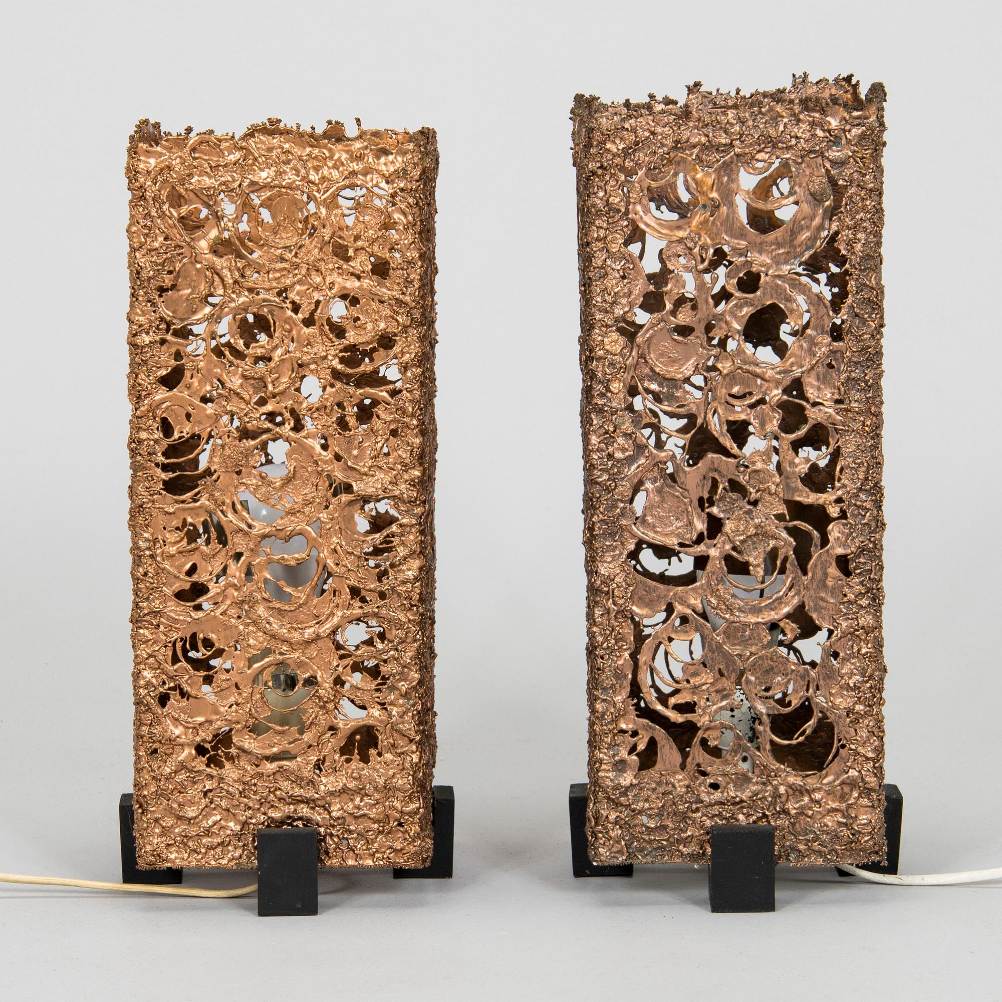 Tukiainen Aimo Ossi Kalevi, table lamps, 2 pcs Oy Moonlight Ltd 1970s.