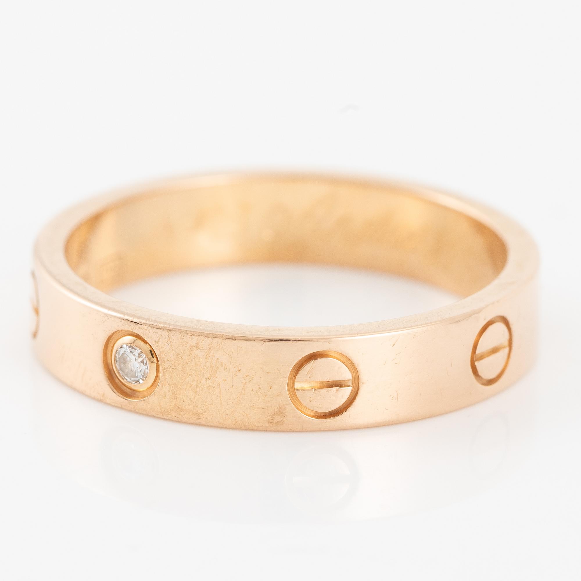 Ring, Cartier, 18K guld med briljantslipad diamant.