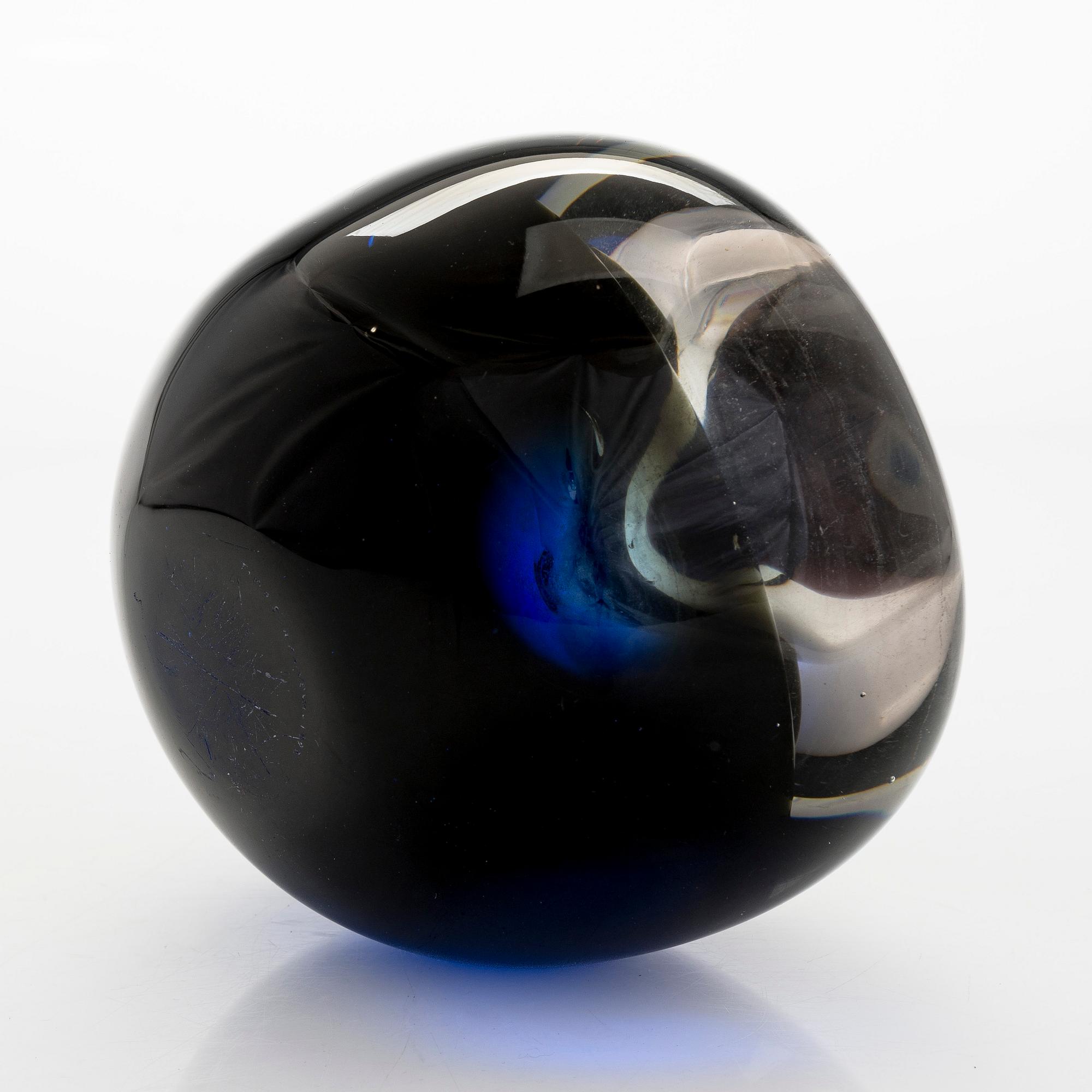 Timo Sarpaneva, lasiveistos, "Black bird", signeerattu Timo Sarpaneva 1997.