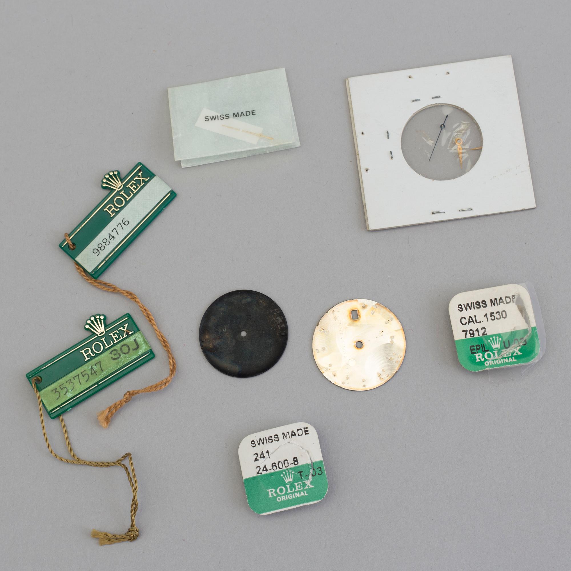 ROLEX, dial, crown, hands, hang-tag,