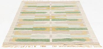 Mary Sandberg, a carpet, flat weave, circa 250 x 170 cm, signed MS KH.