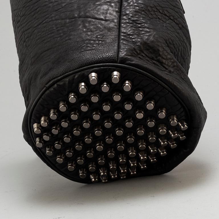 ALEXANDER WANG, 'Diego' leather and studs bucket bag.
