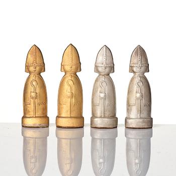 Stig Lindberg, a rare 32-piece stoneware chess set, Gustavsberg Studio 1970s.