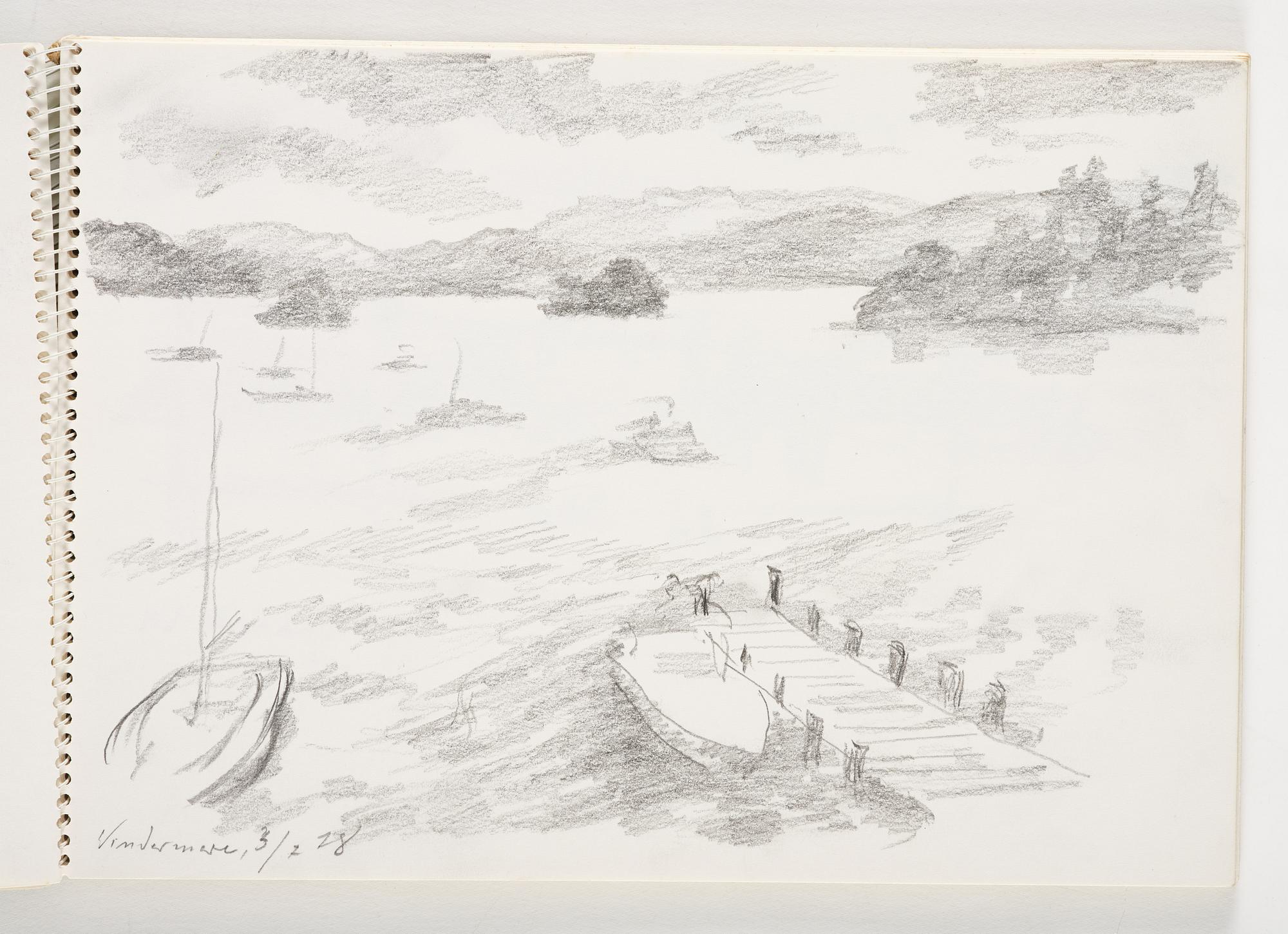 Lotte Laserstein, 3 skissblock med teckningar.