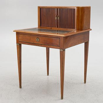 A mahogany-veneered desk, late Gustavian, Sweden, late 18th century.