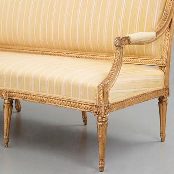 A Gustavian sofa, Stockholm, second part of the 18th century.