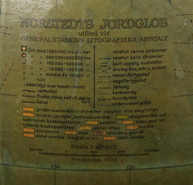JORDGLOB, art déco, Norstedts Jordglob, 1900-talets första hälft.