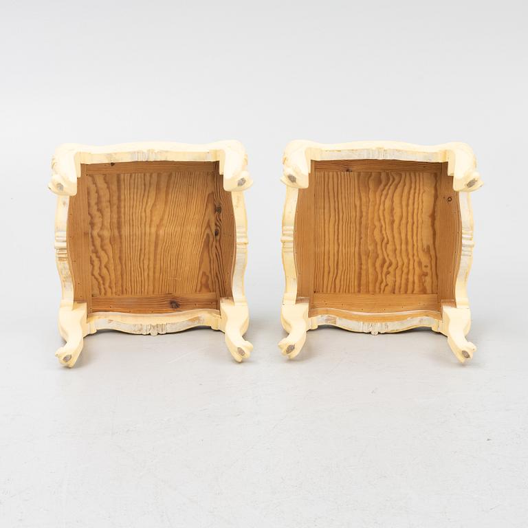A pair of Rococo style stools, mid-20th Century.