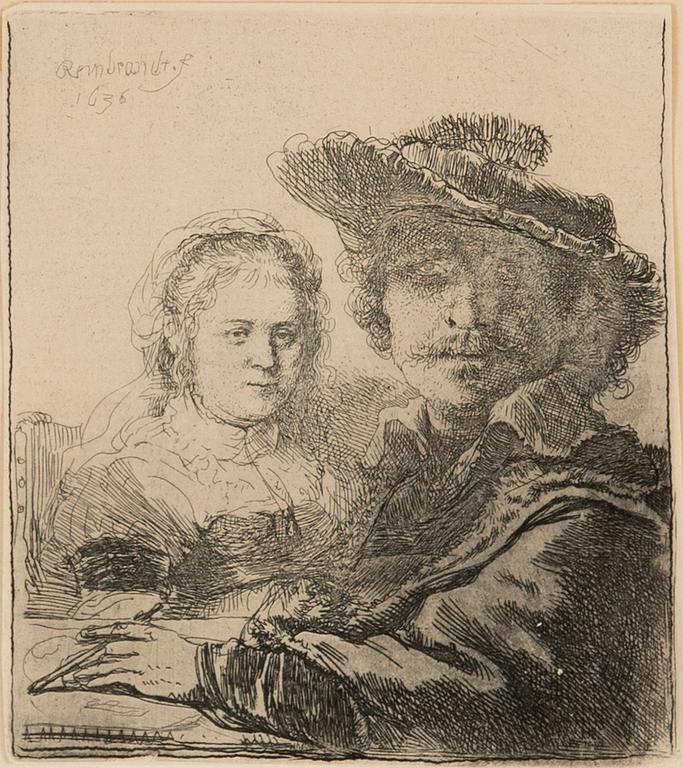 Rembrandt Harmensz van Rijn, etsning, 1636, senare avdrag, troligen Basan.